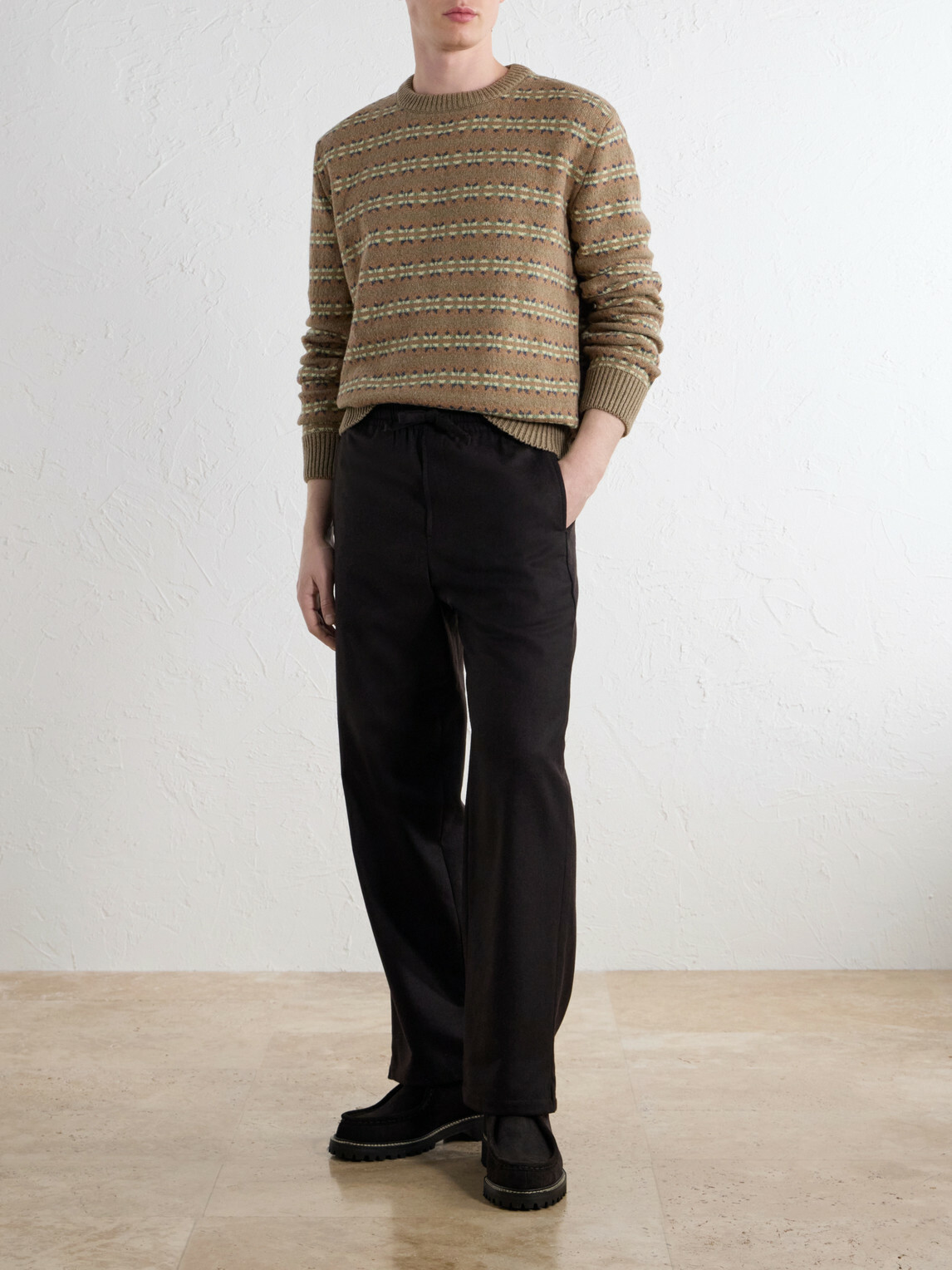 A.P.C. - Andre Striped Wool And Cotton-Blend Sweater - Neutrals