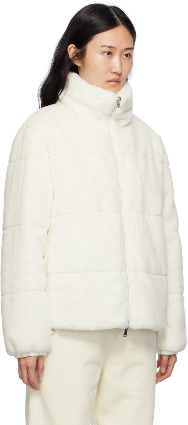 Moncler White Pluvier Reversible Faux-Fur Down Jacket Moncler