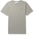 Off-White - Logo-Print Mélange Cotton-Jersey T-Shirt - Gray