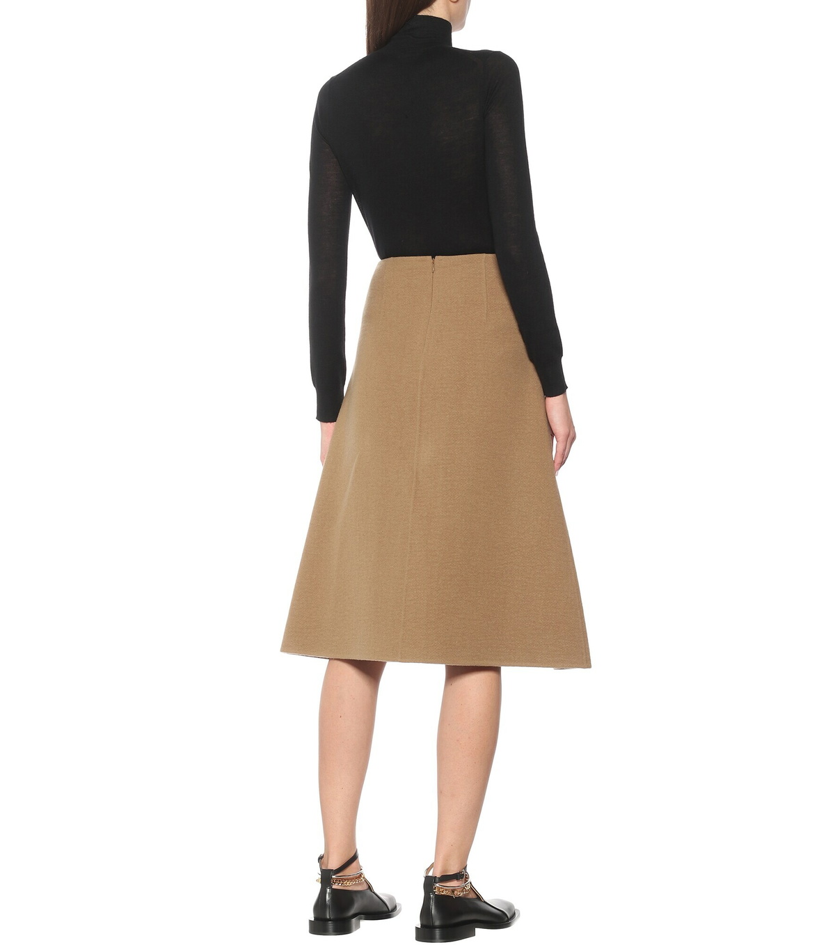 Wool and Cashmere Midi Skirt