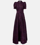 Rebecca Vallance Afina belted floral brocade gown
