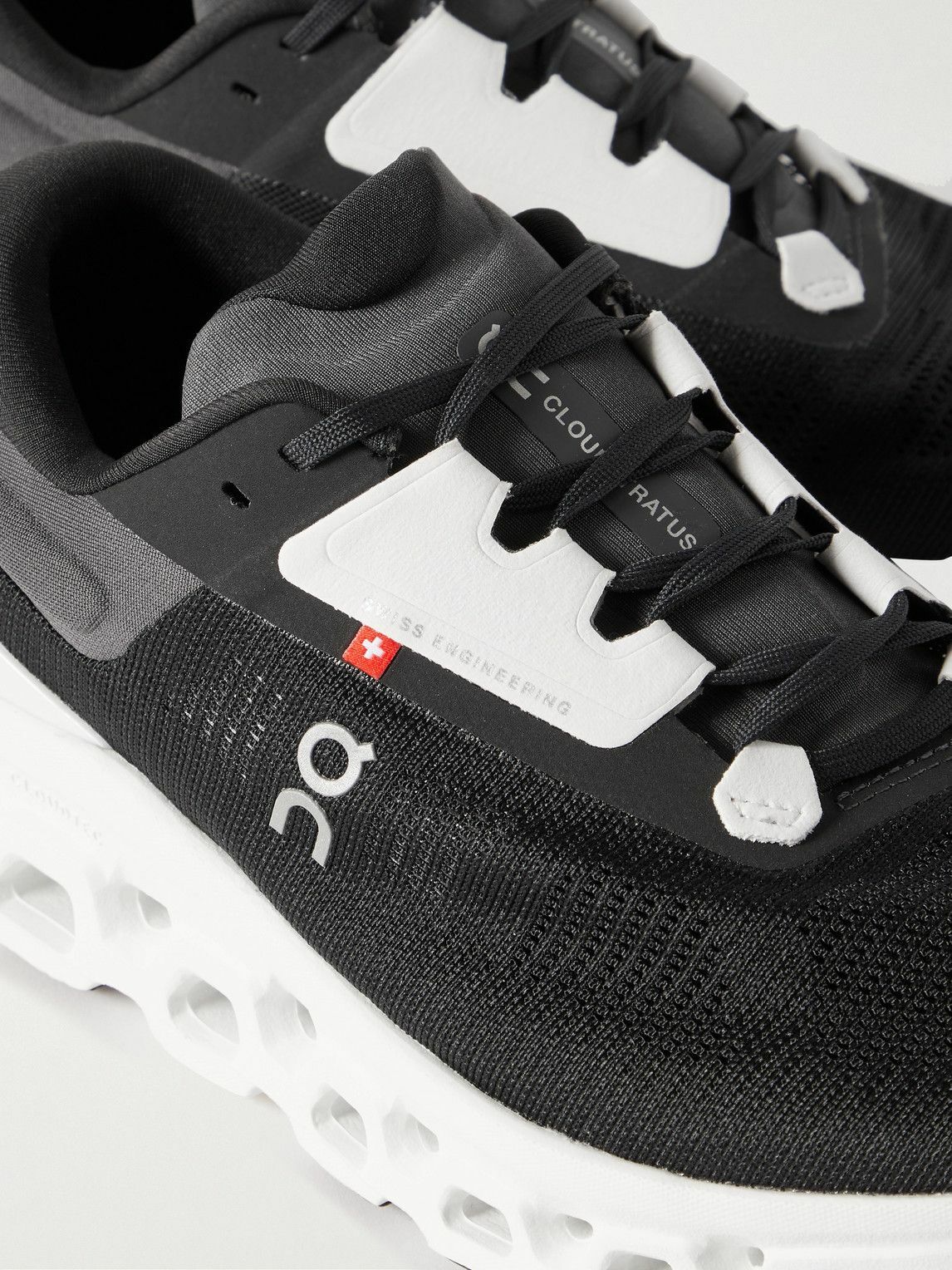 ON - Cloudstratus 3 Rubber-Trimmed Mesh Running Sneakers - Black On