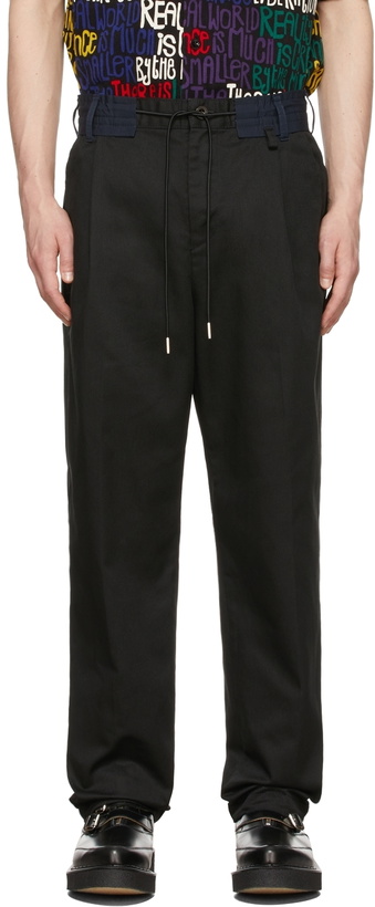 Photo: Sacai Black Chino & Grosgrain Trousers