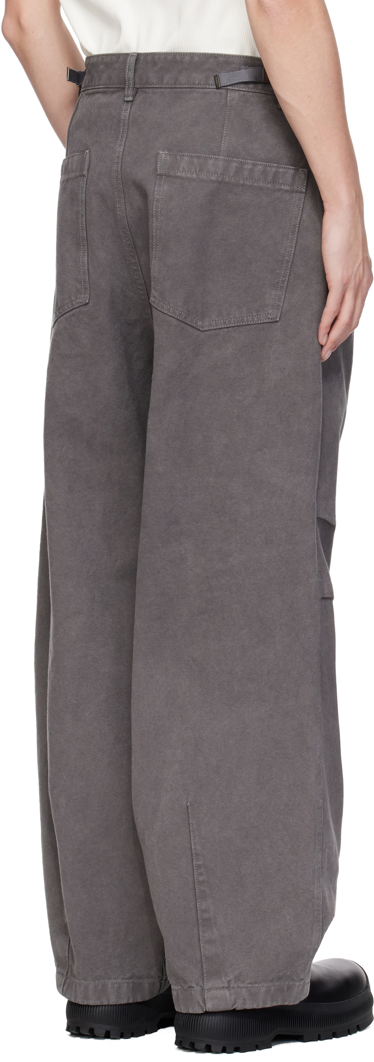 WOOYOUNGMI Gray 3D Wide Trousers