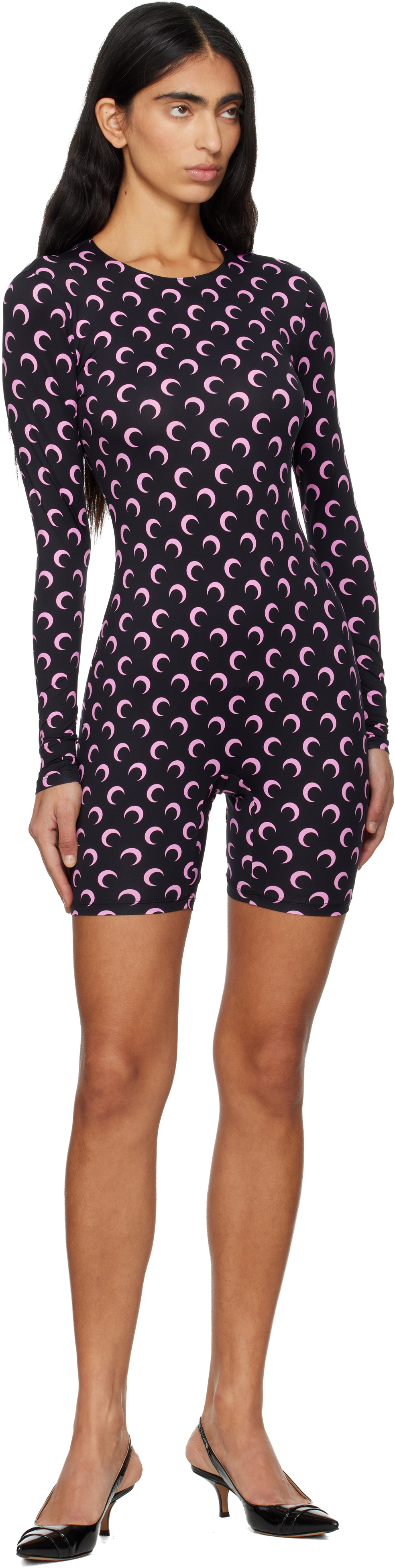 Marine Serre Black Moon Printed Jersey Jumpsuit