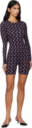 Marine Serre Black Moon Printed Jersey Jumpsuit