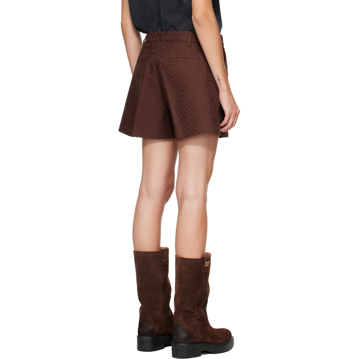 Casablanca Brown Cotton Monogram Shorts