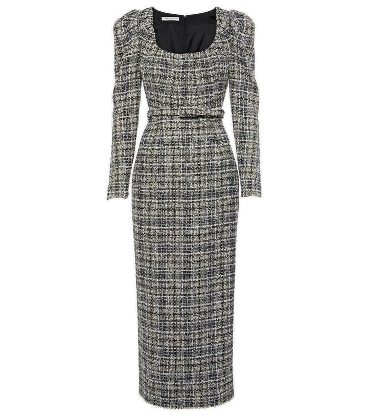 Photo: Alessandra Rich Belted Lurex® tweed midi dress