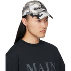 Balenciaga Gray & Black Camo Cotton Ripstop Cap