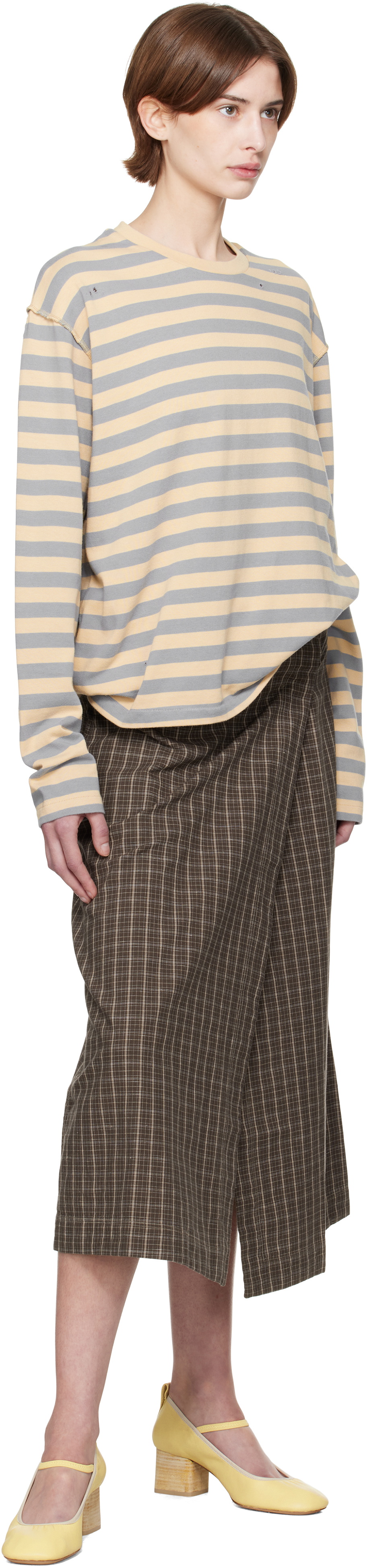 mfpen Brown Classic Wrap Midi Skirt