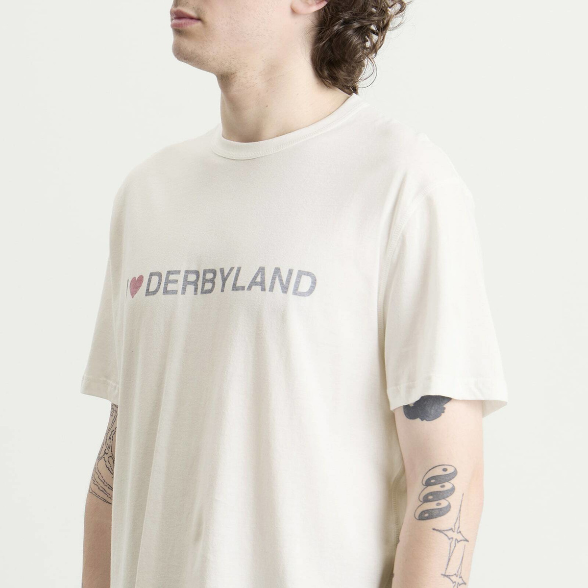 Cole Buxton Men's I Heart Derbyland T-Shirt in Vintage Whitalye