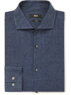 HUGO BOSS - Cutaway-Collar Linen Shirt - Blue