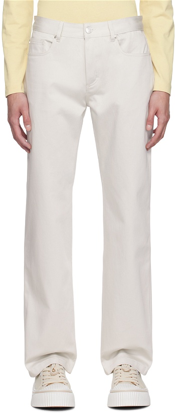 Photo: AMI Paris Off-White Straight Fit Trousers