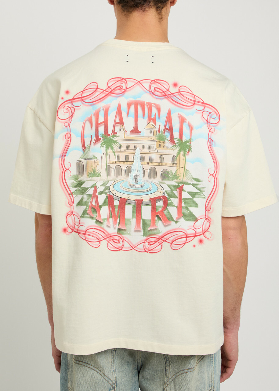 Amiri Chateau Printed Cotton T-shirt Ivory