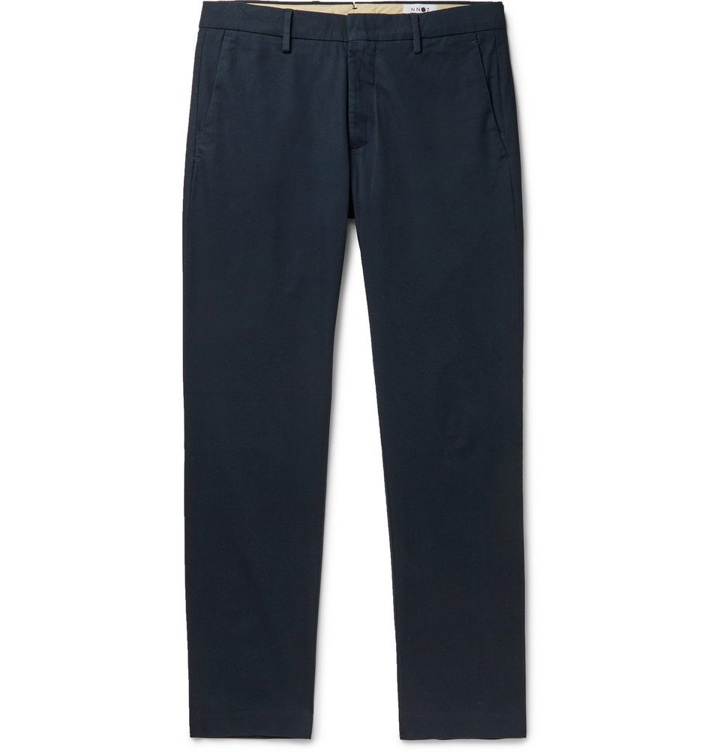 Photo: NN07 - Theo Tapered Cotton-Blend Chinos - Navy