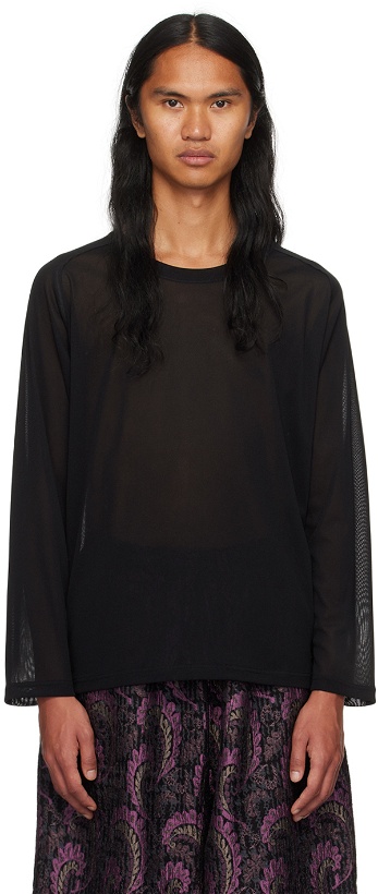 Photo: NEEDLES Black Embroidered Long Sleeve T-Shirt