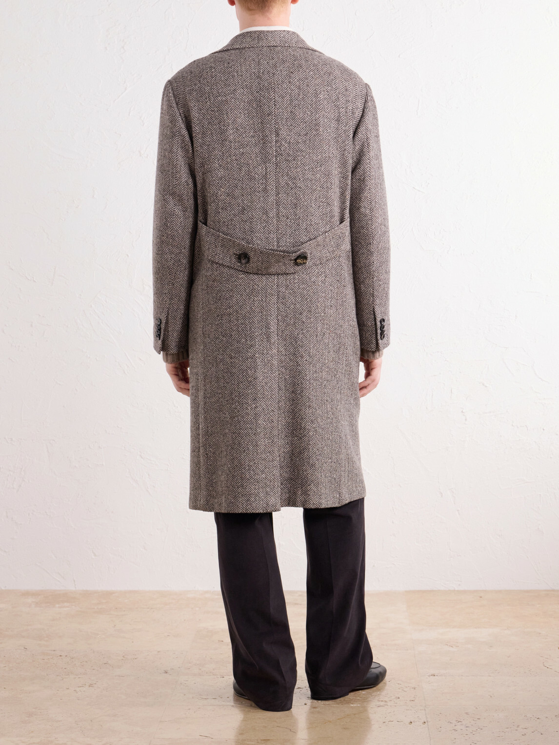 Kiton - Herringbone Cashmere and Wool-Blend Coat - Brown