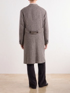 Kiton - Herringbone Cashmere and Wool-Blend Coat - Brown