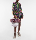 Pucci Logo Small raffia-trimmed tote