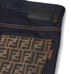 Fendi - Slim-Fit Logo-Trimmed Denim Jeans - Indigo