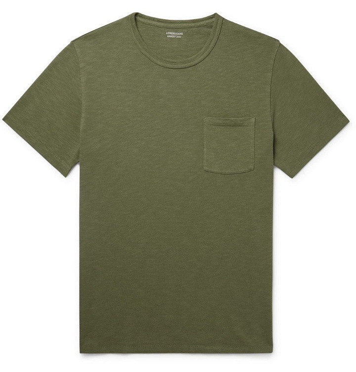 Photo: J.Crew - Garment-Dyed Slub Cotton-Jersey T-Shirt - Army green