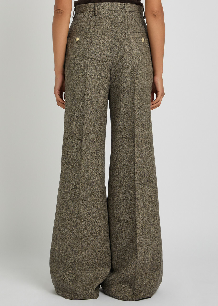 Rick Owens Pantaloni Wide-leg Wool Trousers Black Other