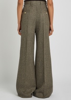 Rick Owens Pantaloni Wide-leg Wool Trousers Black Other