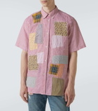Junya Watanabe Patchwork linen and cotton bowling shirt