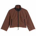 SKIMS Women's Fleece Lounge Shrunken Zip Up Jacket in Cocoa