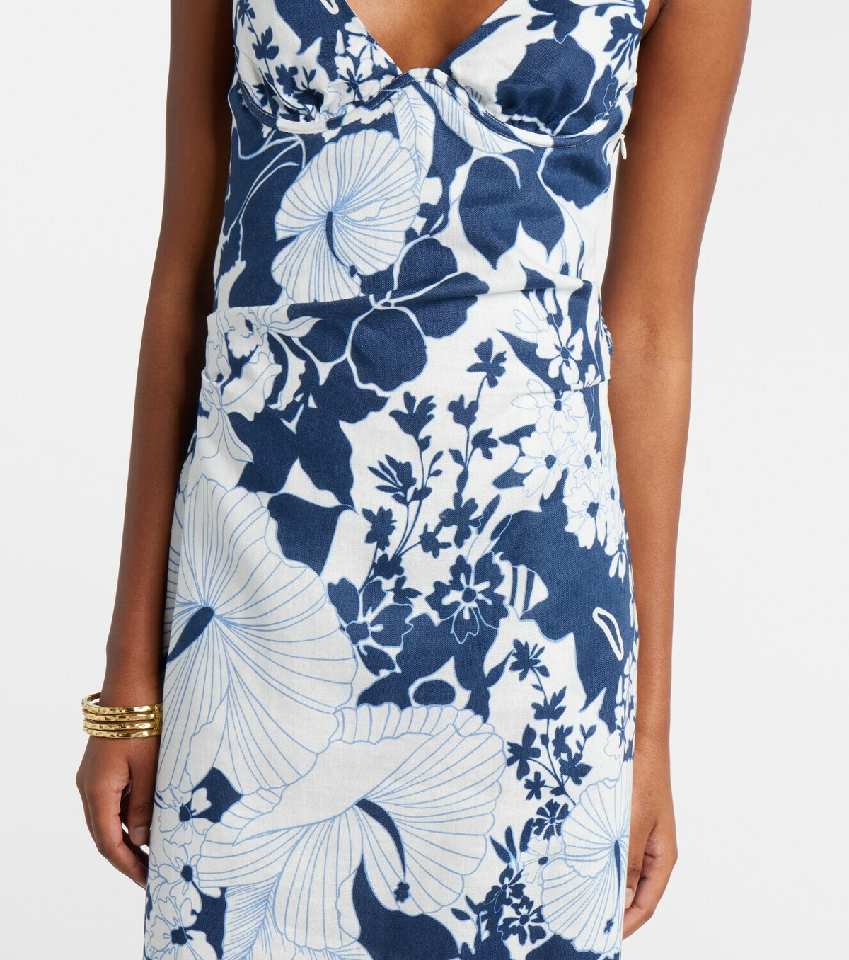SIR Paradiso floral linen maxi dress