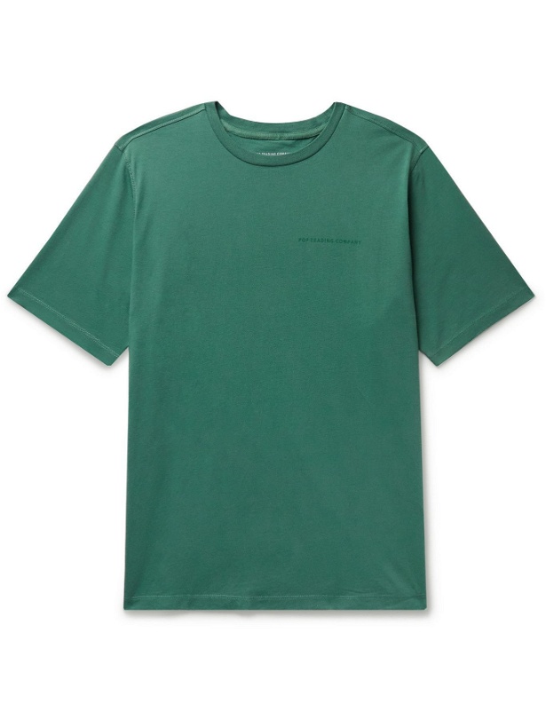 Photo: Pop Trading Company - Logo-Print Cotton-Jersey T-Shirt - Green