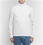 CALVIN KLEIN 205W39NYC - Slim-Fit Logo-Embroidered Stretch-Cotton Jersey Rollneck T-Shirt - Men - White