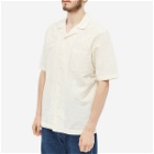 Sunspel Men's Cotton Linen Short Sleeve Shirt in Ecru