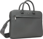BOSS Gray Logo-Embossed Document Briefcase