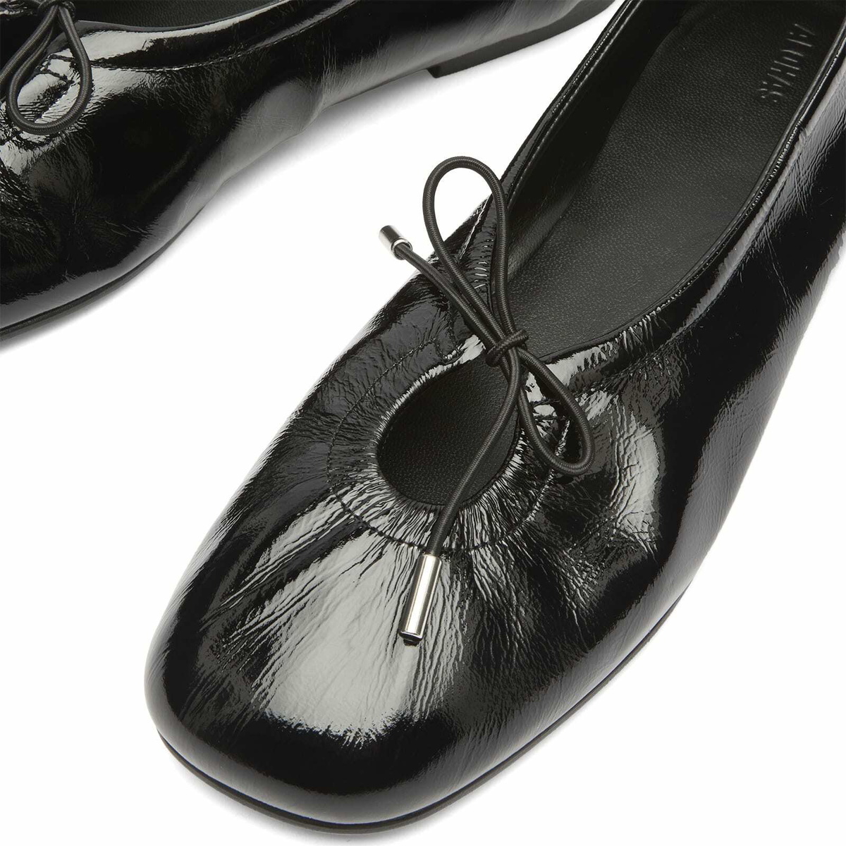ALOHAS Women's Rosalind Black Patent Leather Ballet Flats in Onix Black