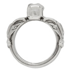 Alexander McQueen Silver Textured Skull Ring