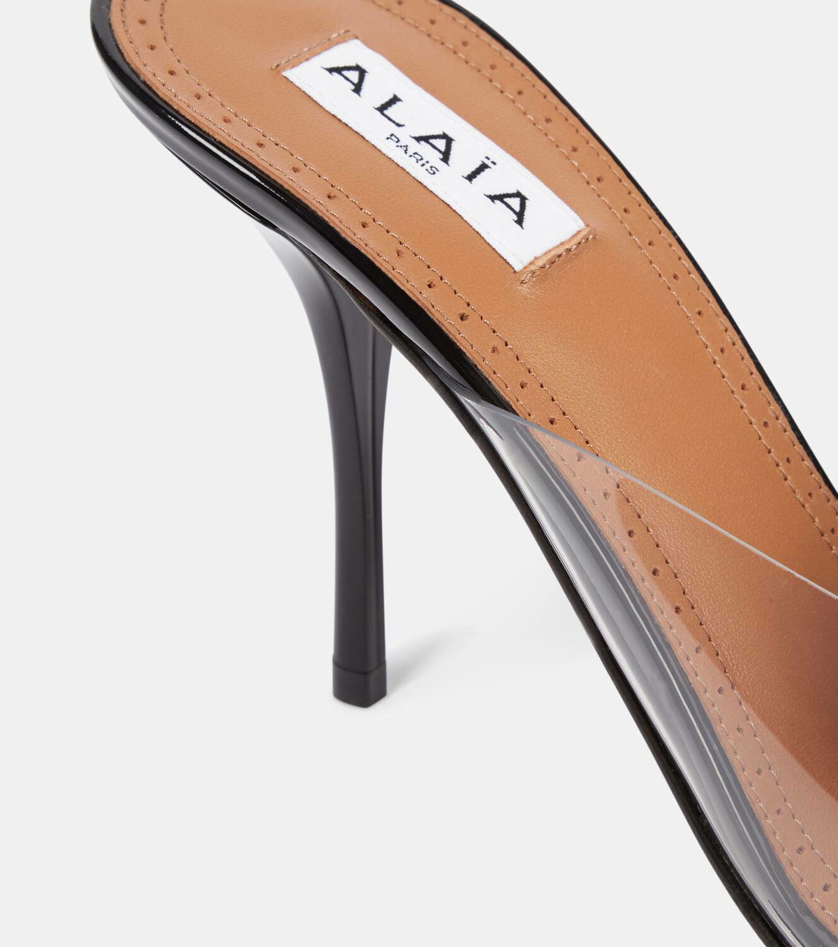 Alaïa 90 PVC and leather mules