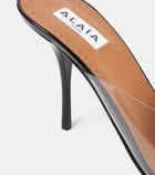 Alaïa 90 PVC and leather mules
