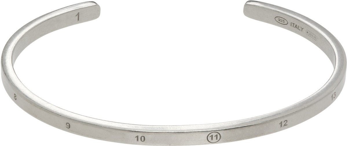 Maison Margiela - Burnished Sterling Silver ID Bracelet - Silver