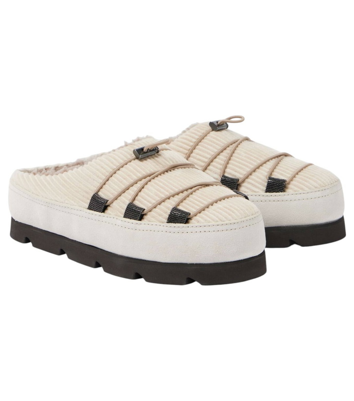 Photo: Brunello Cucinelli Chunky shearling-lined slippers