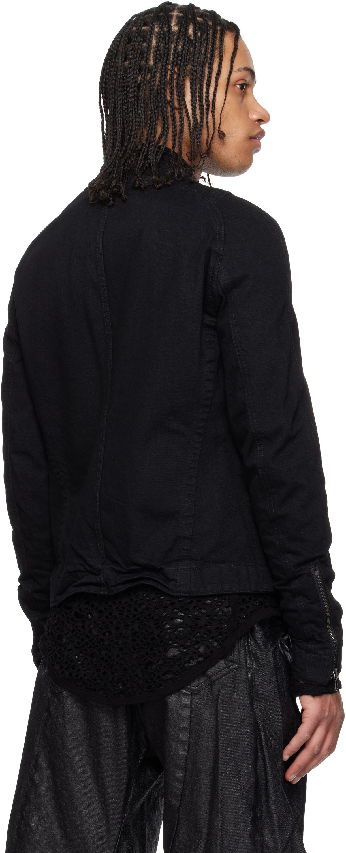 Julius Black Seamed Denim Jacket Julius