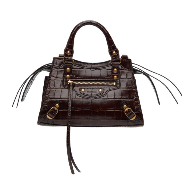 Everyday Balenciaga Neo Classic Mini Shoulder Bag in Light Brown  Croc-Embossed Leather ref.872517 - Joli Closet