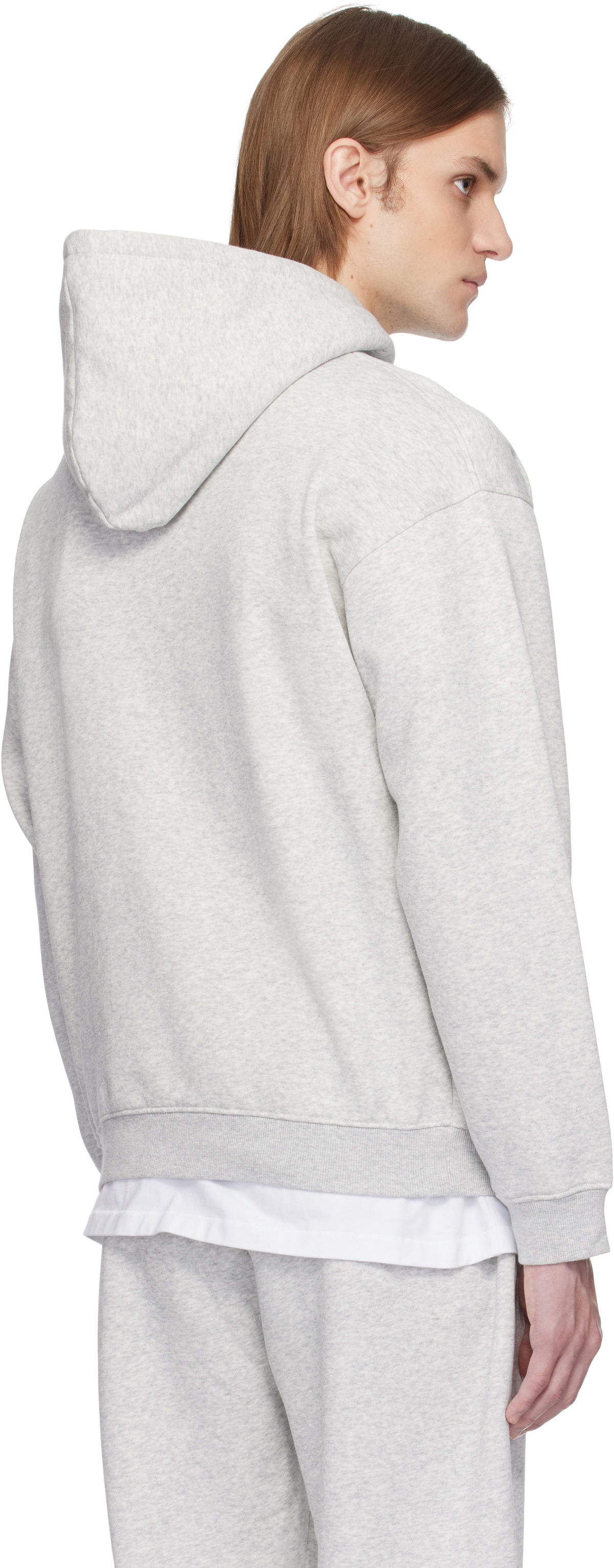 SKIMS Gray Fleece Lounge Relaxed Hoodie