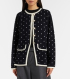 Rixo Mirja polka-dot wool-blend cardigan