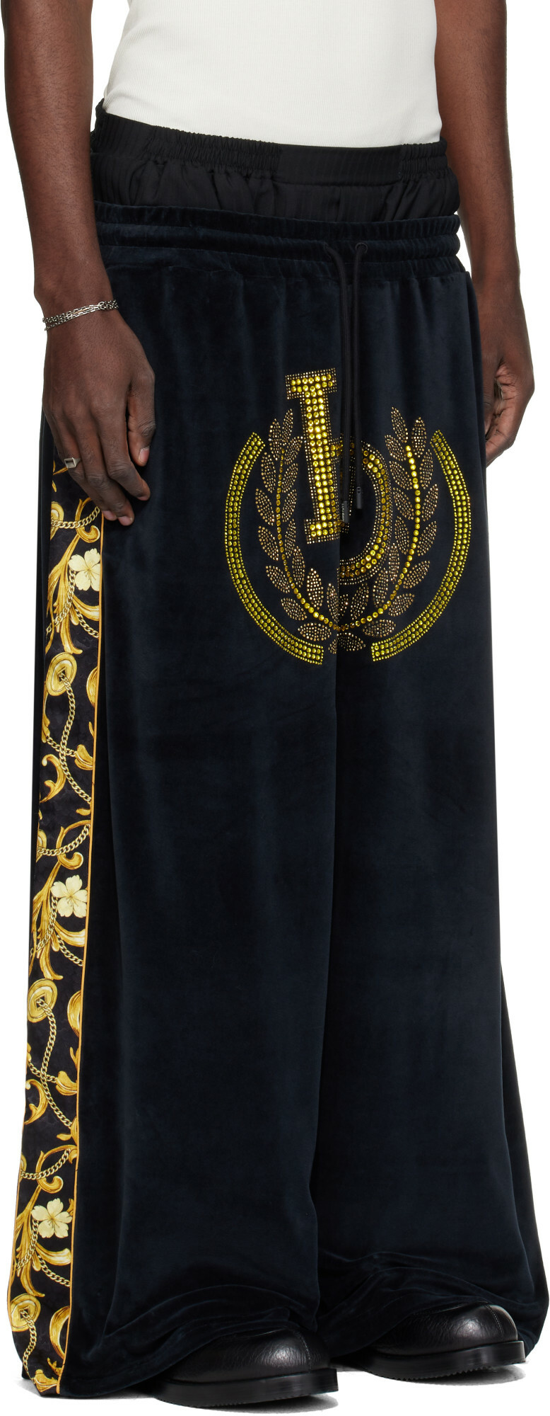 LU'U DAN Black Supa-Sleaze Track Pants