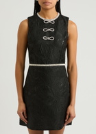 Alice + Olivia Ellis Embellished Jacquard Mini Dress Black