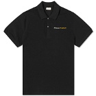 Alexander McQueen Men's Embroidered Logo Polo Shirt in Black