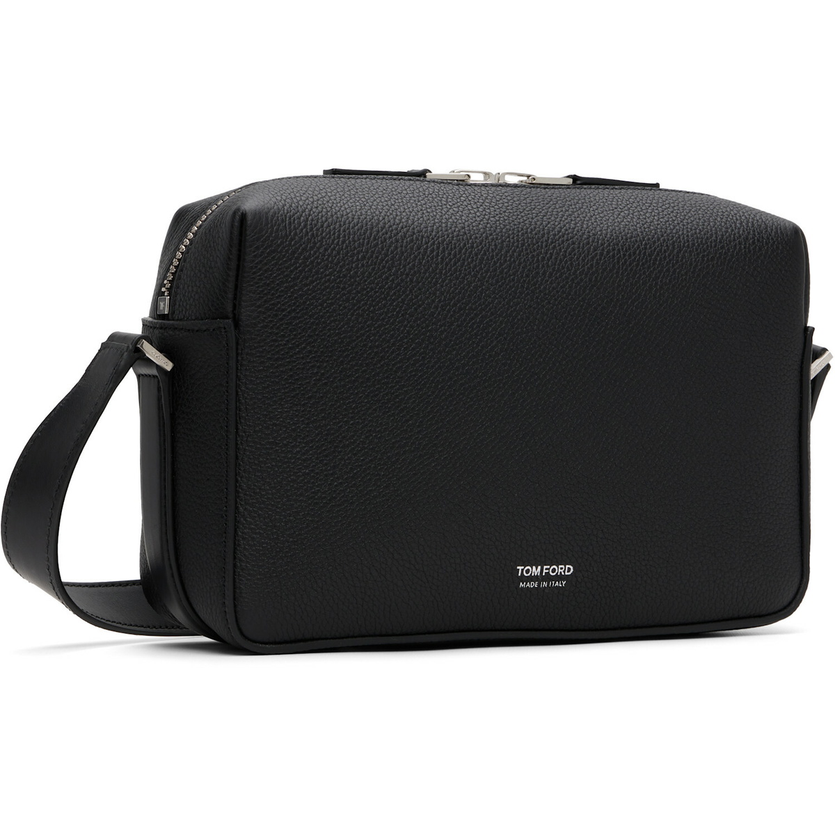 TOM FORD Black Grain & Soft Leather T-Line Camera Bag