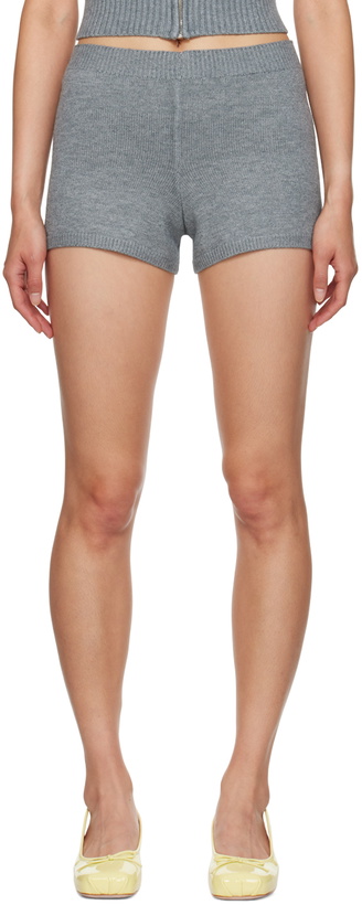 Photo: GUIZIO Gray Calesia Knit Shorts