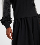 Noir Kei Ninomiya Tulle-trimmed wool sweater